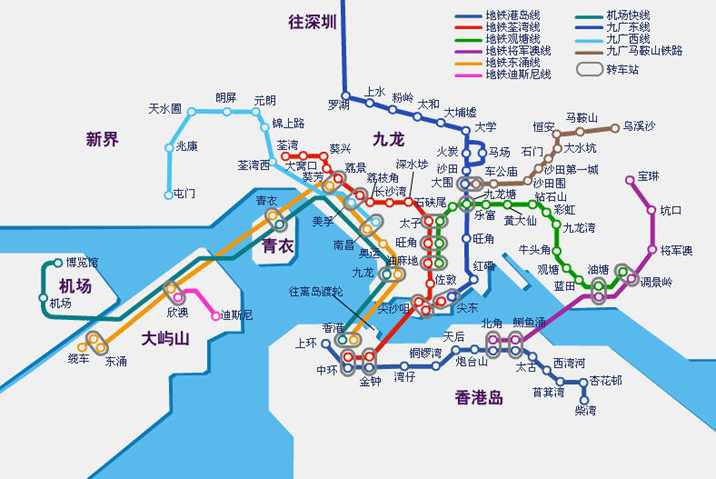 香港地铁图一图在手玩遍香港-+深圳本地宝