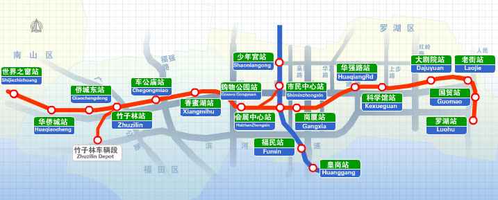 深圳地铁站点示意图