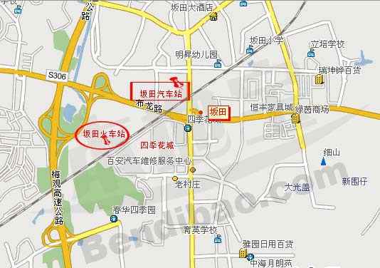 深圳坂田火车站交通地图图片